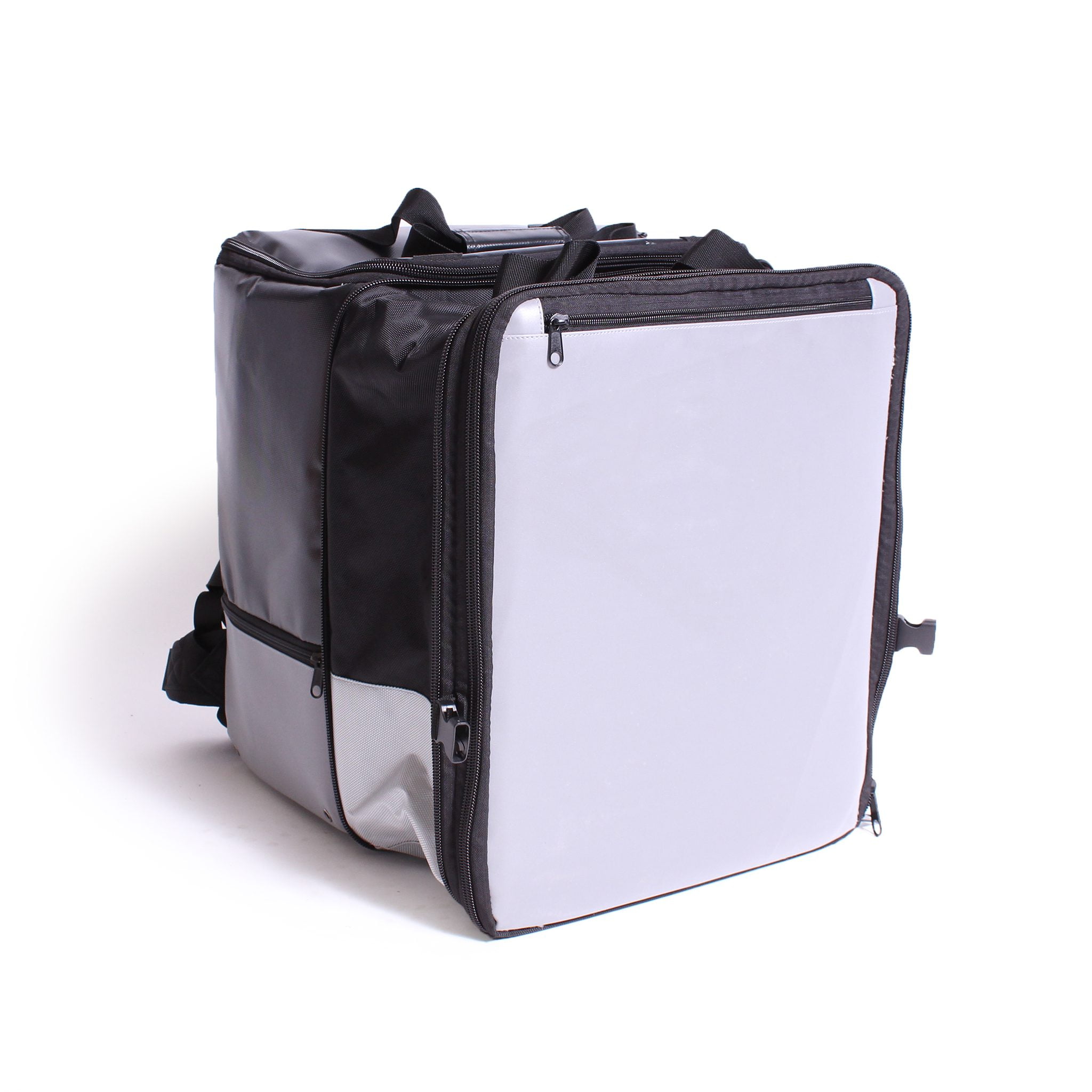 Sac à Dos De Livraison Pizzas/Vélo - Extensible, Isotherme, Planches De Soutien, Bande Réfléchissante, Noir